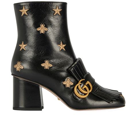 white gucci bee boots